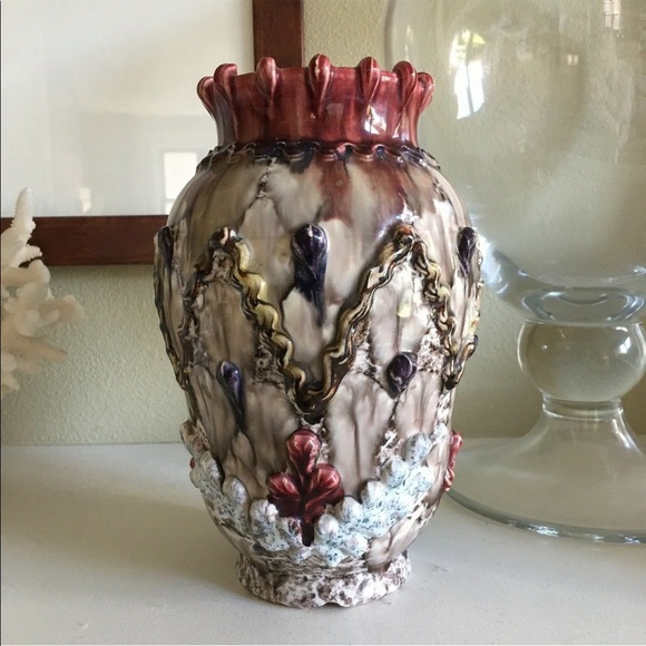 Fratelli Fanciullacci Mid Century Italy Vase Cake aiding Deip Glaze Brown/Maroon - Picture 3 of 6